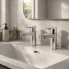STH Westco Strata Blade Pair of Bath Pillar Taps in Chrome