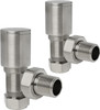 Aqualla Round Angled Radiator Valves in Brushed Nickel R-WVBN
