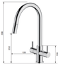 Clearwater Loreto Mono Pull-Out Kitchen Sink Mixer in Brushed Nickel LOR20BN