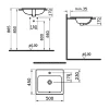 Vitra S20 Countertop Washbasin 500mm with 1 Tap Hole 5464B003-0001