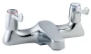 Deva 3" Lever Action Bath Filler with 2 Tap Holes in Chrome DLT108