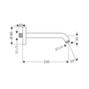 Hansgrohe Wall Shower Arm 230mm Chrome 27412000