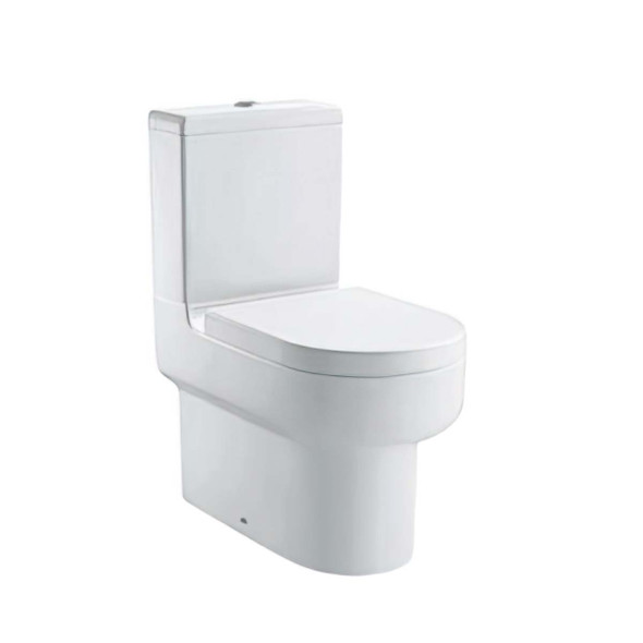 Imex Imex Duro Closed Back Close Coupled Toilet with Wrap Over Seat in White INSEL001 + INSEL002 + INSNU004WRAP| C10122 + T10122 + SL1088SCQR