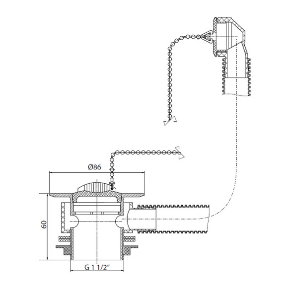 Wirquin Sink Combination Waste in Chrome WSO32CP