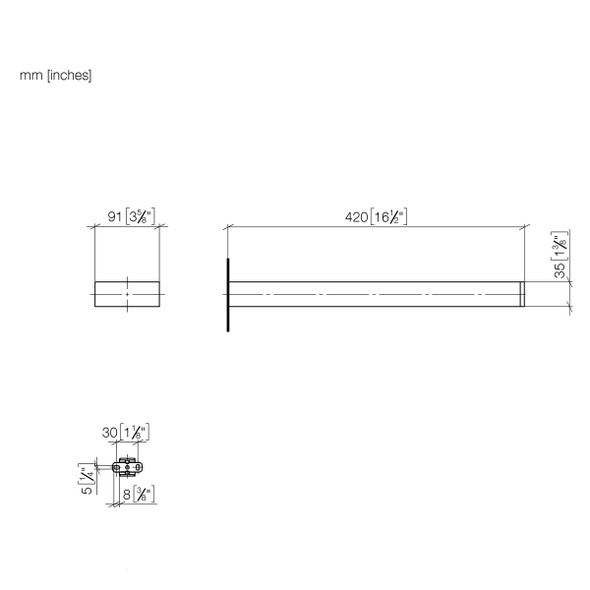 Dornbracht Towel Bar with 2 Fixed Arms in Polished Chrome 83210780