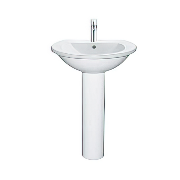 Duravit Darling 550mm Basin and Full Pedestal with 1 Tap Hole