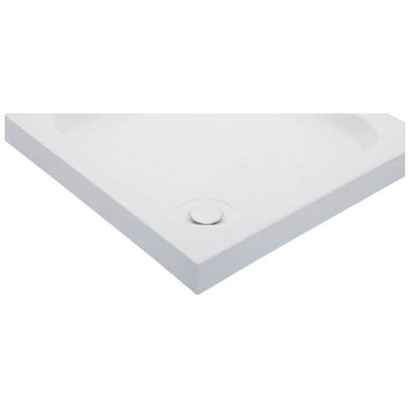 Just Trays Breeze Square Shower Tray (800 x 800mm) with Riser Kit, Waste and Flexipipe in White BR80M140
