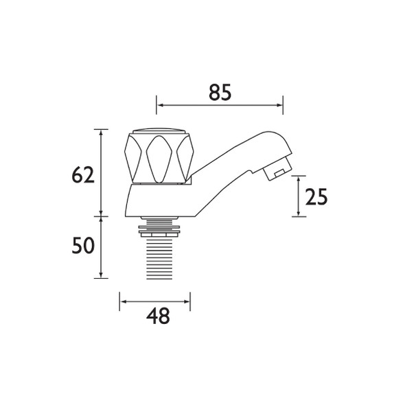 Bristan Chrome Plated 1/2'' Basin Spray Taps 1.8Ltr/Min in Pairs    SY ON 1/2 C CD