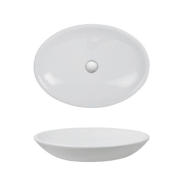 Crosswater Bauhaus Scoop 620 x 450mm 0TH/Overflow Basin in White CT5038UCW+