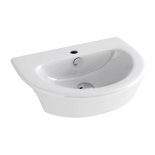 Imex Arco White 1TH Options Semi Recessed Washbasin 550 x 420mm    LS1088