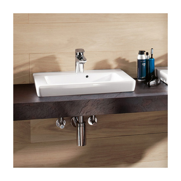 V&B Subway 2.0 500 x 400mm One Tap Hole Ground Underside Hand washbasin Over Flow White - 73155G01