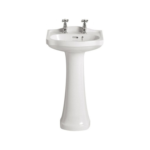 Heritage Rhyland Cloakroom Basin 1 Tap Hole 463 x 370mm White    PRHW071