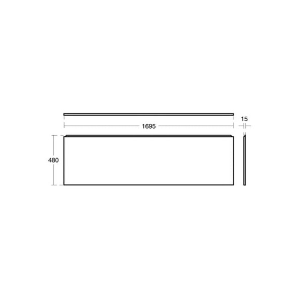 Ideal Standard Concept Wood Front Bath Panel in Gloss White 1700mm    E6500WG