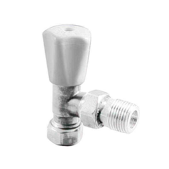 Pegler Mistral Angled Lockshield Radiator Valve Chrome Plated  with Universal Heads 10mm     42151