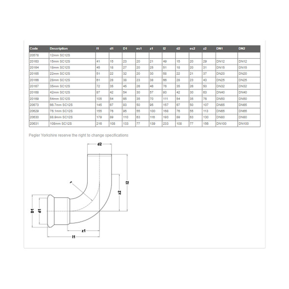 CS Press 18mm St Elbow SC12S PRSSF 90MF