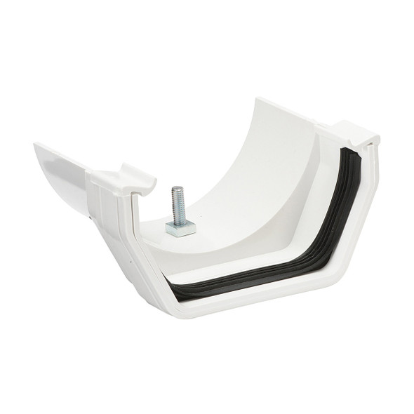 Polypipe Square Section Gutter White Adaptor to Half Round RS216W