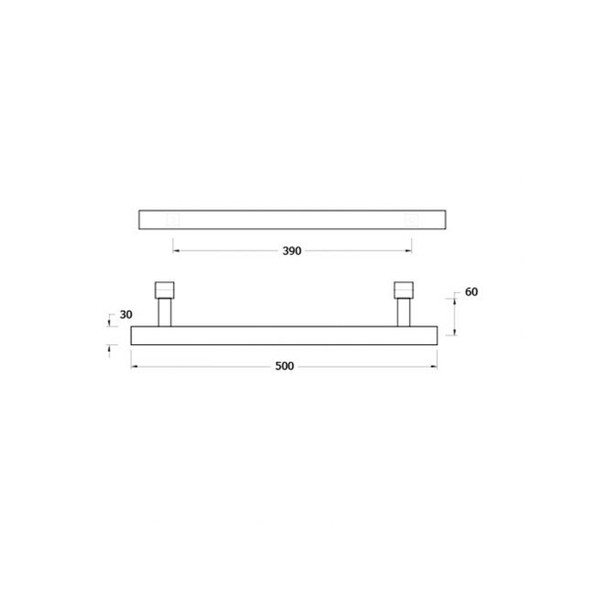 Abacus Elegance Towel Hanger Chrome Plated for Quadris Towel Rails 500mm  ELAC-10-40CP