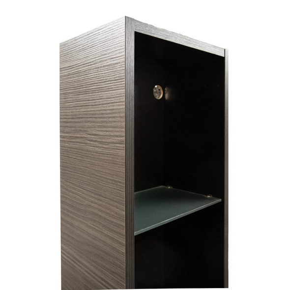 Eco Bathrooms Standard Tower Cabinet with Full Door and 5 x Glass Shelves (left hand)300 x 340 x 1750mm Hacienda Black