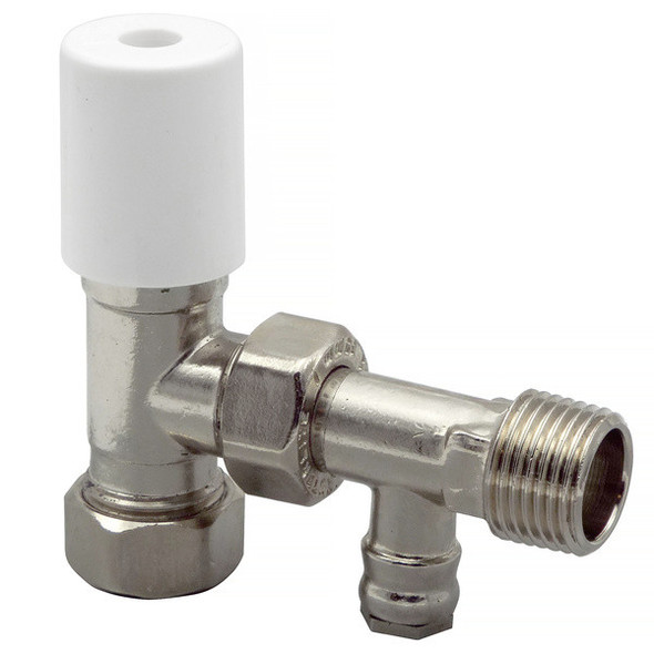 Pegler Yorkshire Mistral Angled Radiator Valve Chrome Plated with Drain Off 15mm  42155