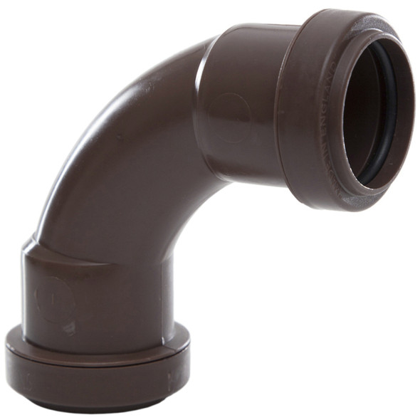 Polypipe Push Fit Brown 92.5 Degree Swept Bend 40mm WP14BR