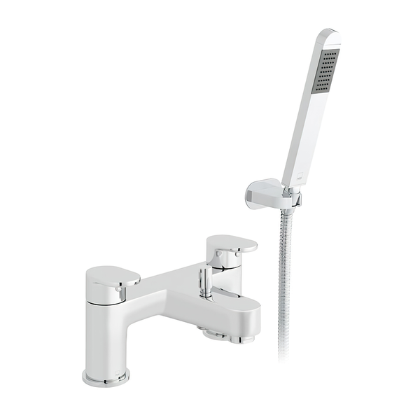 Vado Life Deck Mounted 2 Hole Bath Shower Mixer with Shower Kit Chrome Plated   LIF-130+K-C/P