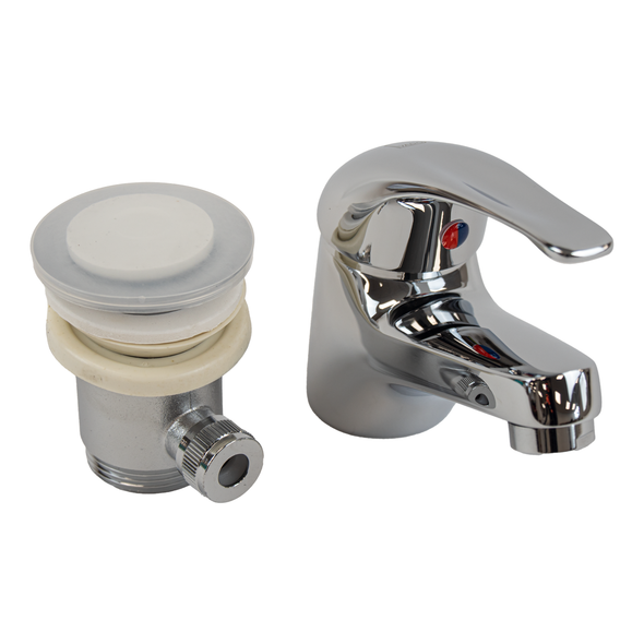 Vado Matrix Single Lever Mono Basin Mixer with 5l/min Flow Regulator and Pop-up Waste in Chrome MAT-100-FR-C/P