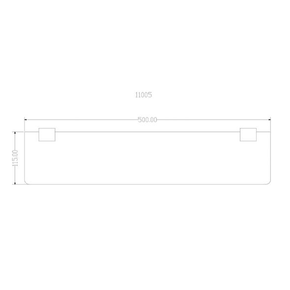 500mm Glass Shelf in Matt Black  INS-SH1042BLK|DXB42K