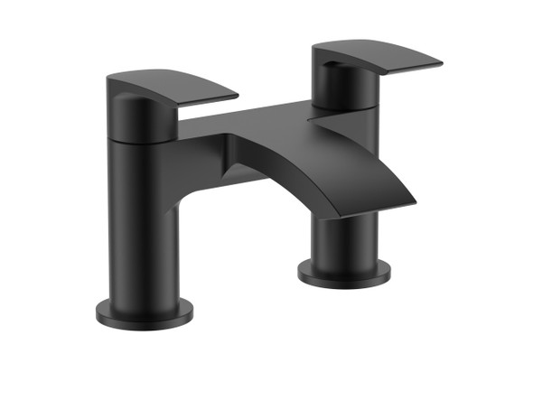 Voil H Pattern Deck Mounted Two Taphole Bath Filler in Matt Black INS-VO4003BLK|SB03K