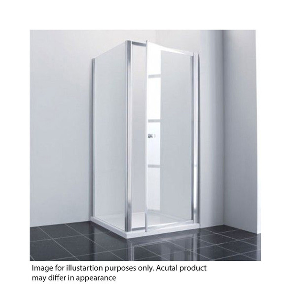 Manhattan Chrome Hinged Shower Door Enclosure and Tray 800mm Set