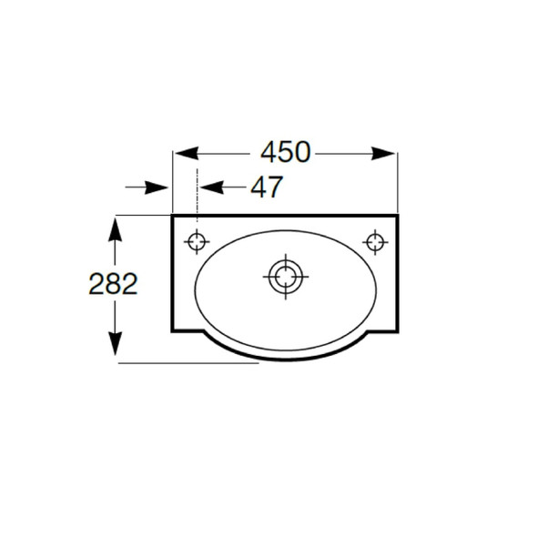 Roca Amaya 450 x 282mm Right Hand 1TH Cloakroom Basin 475120000