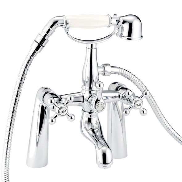 Pegler Mercia Traditional Bath Shower Mixer with Hand Shower in Chrome 4M1909|4E1064