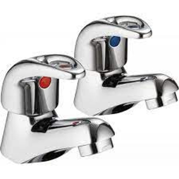 Puraflow Basin Pillar Taps in Chrome DV12