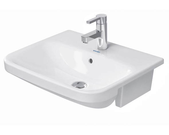 Duravit ME by Starck Semi-Recessed Washbasin 550mm with 1TH in White 0378550000
