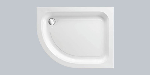 Just Trays Ultracast Flat Top Right Hand Quadrant Tray 1000 x 800mm in White A1080RQ100