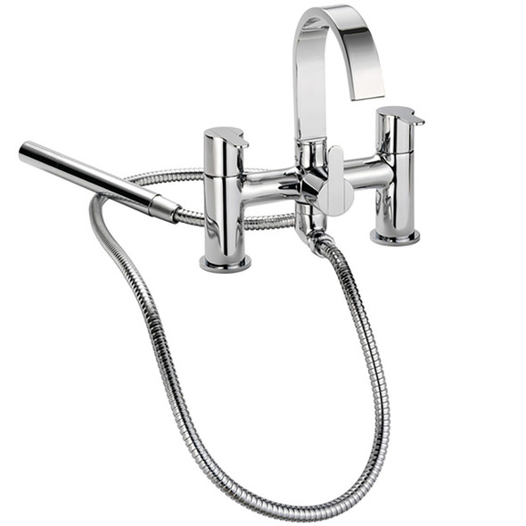 Pegler Strata Swan Neck Bath Shower Mixer & Kit in Chrome 4K6009|4E1056