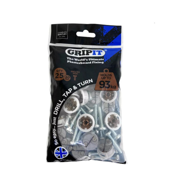 Gripit Fixings Pack of 25  - Trade Pack - M6 x 30mm  Brown    202-2530