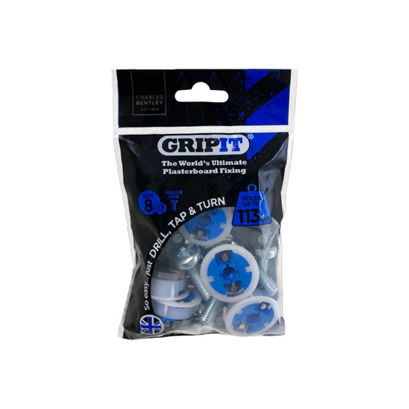 Gripit Fixings Pack of 8 - M8 x 30mm  Blue    252-308