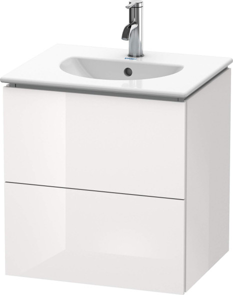 Duravit L Cube Wall Mounted Vanity Unit (2 Drawer) in Gloss White LC626002222