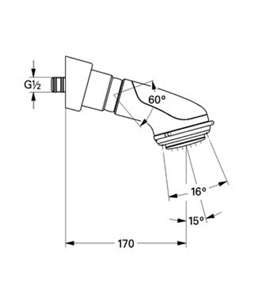 Grohe Relaxa Plus BIR Combined Shower Arm and Rose in Chrome 28192