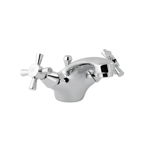 Roca Danube-N Monobloc Basin Mixer with Heads & Pop-Up Waste in Chrome ZD50010032