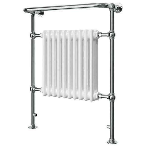 Vogue Regency Floor Mounted Radiator 938 x 675mm in Chrome and White LG004B BR093067CP