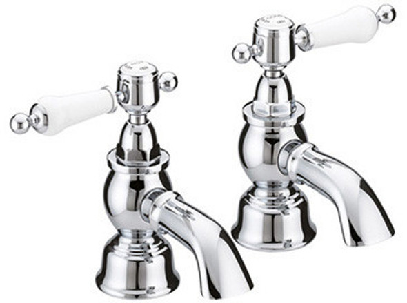 Heritage Glastonbury Pair of Bath Taps in Chrome TGRC01