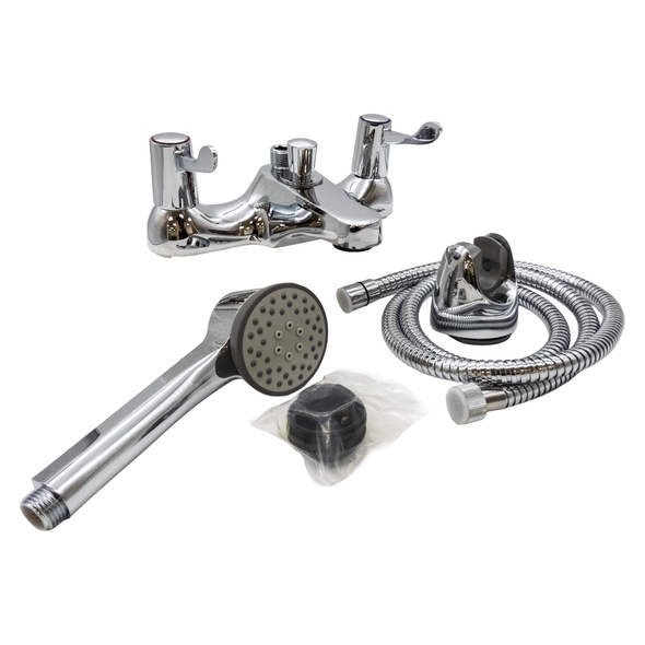 Deva Bath Shower Mixer with Wall Mounted Handshower Kit in Chrome DLT106