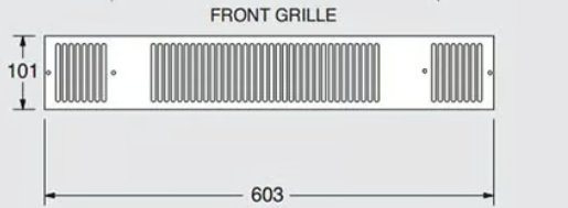 Myson Kickspace 800 Grille in Chrome 3CG800 500132