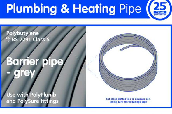 PolyPlumb Barrier Pipe 15mm x 150m Coil PB15015B