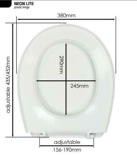 Wirquin Neon Lite Toilet Seat with Plastic Hinges in White 270693_04