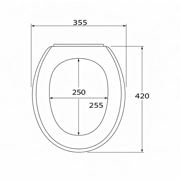 Oval Toilet Seat and Cover with Soft Closing Plastic Hinges