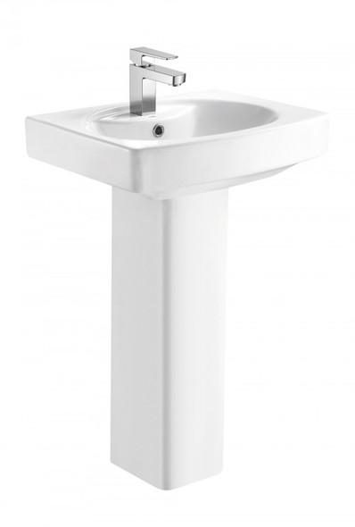 Imex Dekka 550mm 1 Tap Hole Basin and Full Pedestal INSSA005