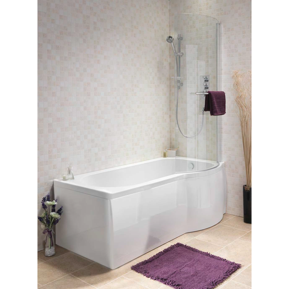 Pura Curve 1500 mm Shower Bath Right Hand with Front Panel INSSHOWE005