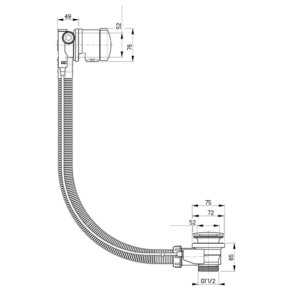 Crosswater Combined Bath Pop Up Waste and Filler in Chrome BFW0341C